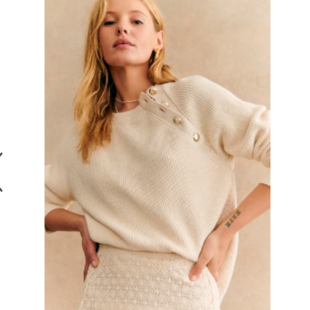 Sezane Gary Jumper Small Ecru - Excellent Condition